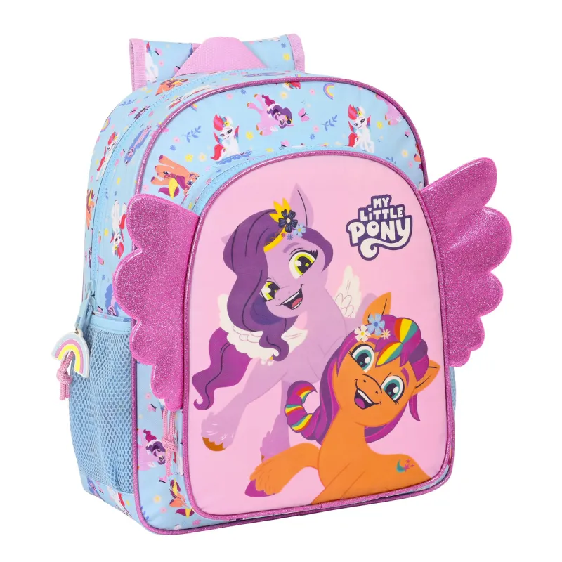 Koululaukku My Little Pony Wild & free 32 x 38 x 12 cm Sininen Pinkki